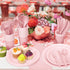Pink Party Birthday Supplies, Pink Paper Plates Napkins Cups, Disposable Dinnerware Set Serves 25, Pink Plastic Forks Knives Spoon for Wedding Bri...