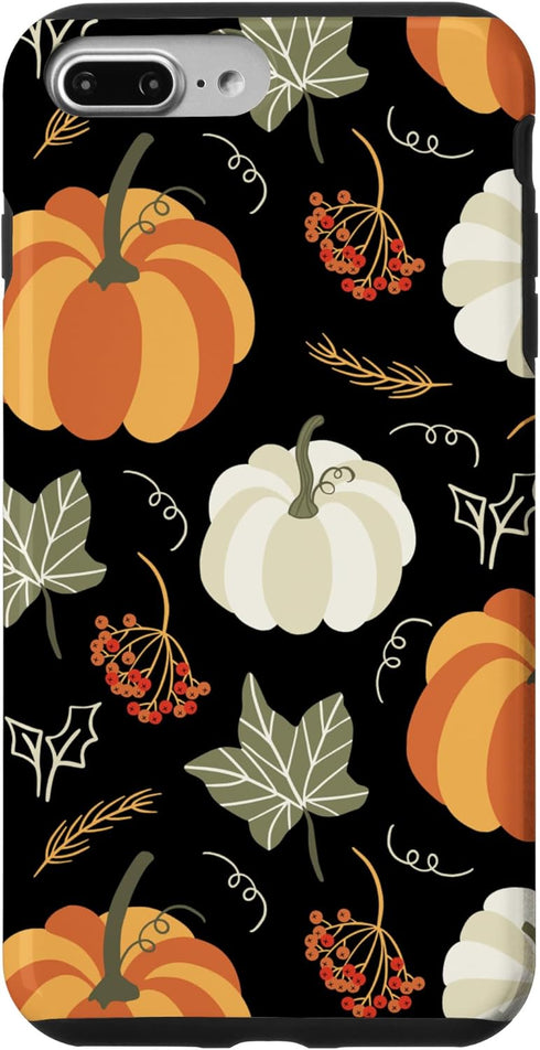 iPhone 7 Plus/8 Plus Autumn falling leaves and pumpkin spice harvest happy fall Case...