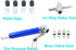 14Pcs Pencil Tire Pressure Gauge Valve Core Tool Kit?Including Tire Gauge Pencil, 4-1 Way Valve Tool, Schrader Valve Cores, Aluminum Valve Caps an...