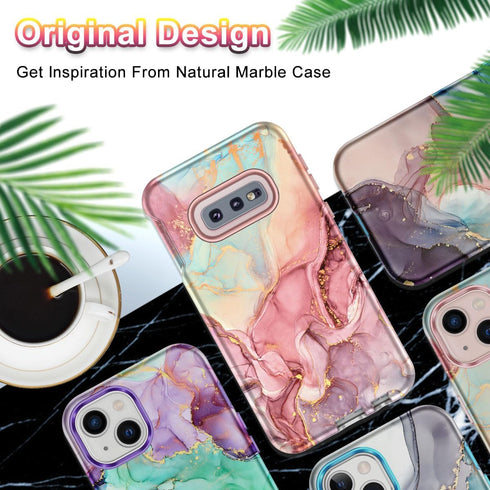 Btscase for Samsung Galaxy S10e Case, Heavy Duty Three Layer Marble Shockproof Full Body Rugged Hard PC+Soft TPU Bumper Drop Protection Women Girl...
