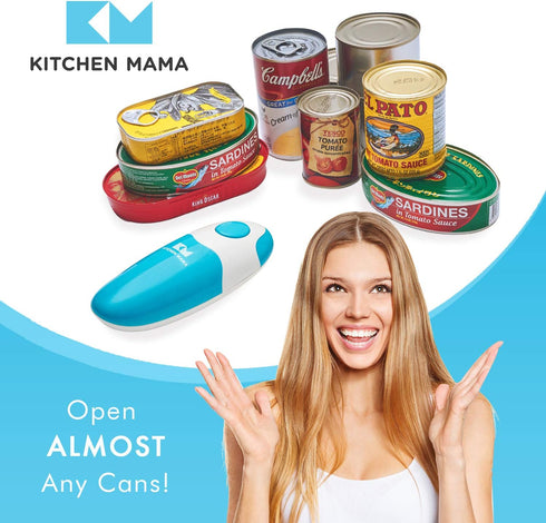 Kitchen Mama Auto Electric Can Opener: Safe, Easy with One Touch, Smooth Edge, Battery Operated, Cordless, Automatic Can Opener for Seniors with A...
