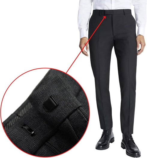 Lakesstory Metal Hooks & Eyes Closure No Sew Black Nickel Hooks Heavy Duty 4-Part Trousers Hooks Closures No Sew Hooks for Pants 4 Sets in a Pack...