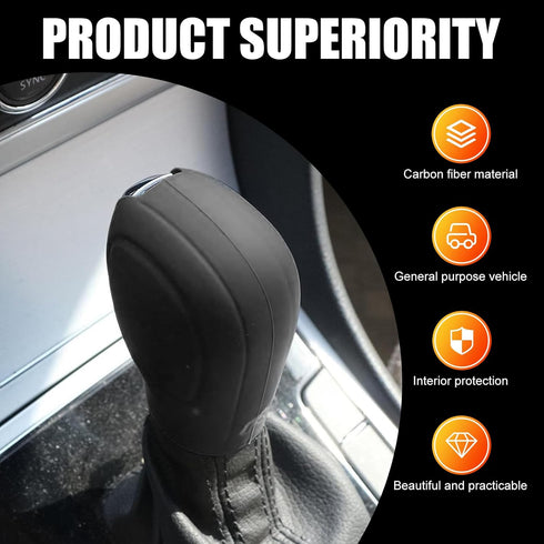 2 PCS Auto Shift Cover, Environmentally Friendly Silicone Open Anti-Slip Automatic Knob Gear Lever Protective Cover, Car Decorative Accessories, C...