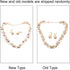 ZJchao 3pcs Fashion Jewelry Set, Pearl Crystal Fashion Eyes Drop Earrings Necklace for Dating, Party, Fashion Show...