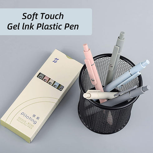 Gel Pens, 10Pcs 0.5mm Black Ink Pens Fine Point Smooth Writing Pens, High-End Series Retractable Pens for Journaling Note Taking, Cute Office Scho...
