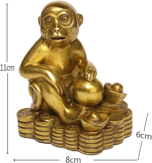 BRABUD Zodiac Brass Monkey Statue Chinese Handmade Home Decor Collectibles Figurine BS050...