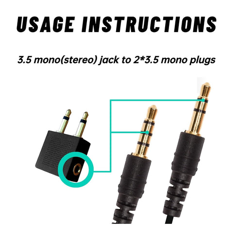 4 Pack Airplane Headphone Adapter, 3.5mm Male to 3.5mm Female Gold Plated Aircraft Headset/Earphone Adapter for in-Flight Entertainment System...