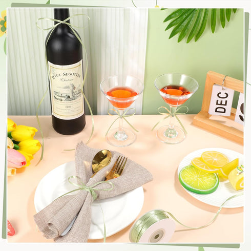 200 Yards 1/8 Inch Sage Green Ribbon, Thin Light Green Ribbon Double Faced Satin Ribbon for Gift Wrapping Bouquet Crafts Wedding Party Home Decora...