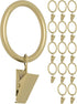 Meriville Drapery Curtain Rings with Clip - 1.5-Inch Inner Diameter, Fits Up to 1 1/4-Inch Rod, Set of 14, Royal Gold Finish...