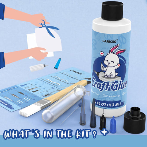 Craft Glue 4oz & Precision Tips, Craft Glue Bottles with Fine Tip, Craft Glue Quick Dry Clear, Strong Tacky Glue, Fabric Glue Permanent for Paper ...