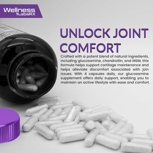 Glucosamine Chondroitin MSM - 4000mg - Joint Support Supplement, Glucosamine Chondroitin Capsules, Helps with Back Pain, Knee Pain Relief, Joint P...