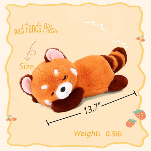 Red Panda Stuffed Animal Pillow Cute Red Panda Plush Toy Panda Plushie Gift for Girlfriend Kids Birthday 13.7" Red Panda Pillow...