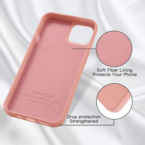 JOYLAND Dinosaur Couple Phone Case for iPhone 13,Pink Liquid Silicone Couple Phone Case Luxury Girly Case,Funny Soft Gel Rubber Full-Body Protecti...