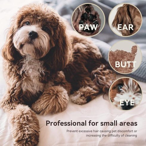 Dog Paw Trimmer, Dog Clippers, Cordless Cat and Small Dogs Clipper, Low Noise Electric Mini Pet Grooming Clippers for Trimming The Hair Around Fac...