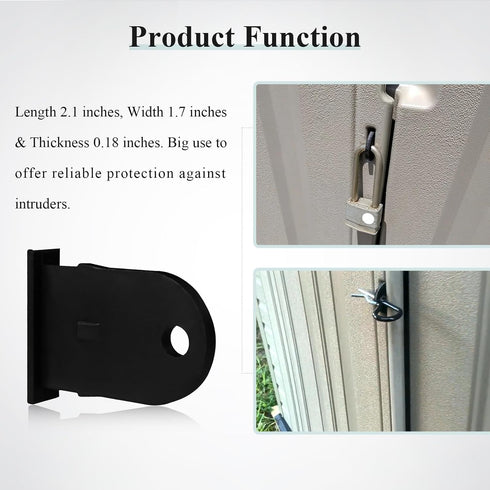 Outdoor Resin Shed Hasp Latch, Bolt Latch, Replacement for The Rubbermaid Outdoor Resin Shed Hasp Latch, Black Solid Core Plastic 1 Pcs...