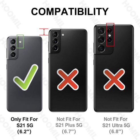 Galaxy s21 Case with Card Holder,Silicone Hybrid Protective Wallet Cover Case for Samsung Galaxy s21 - Black...