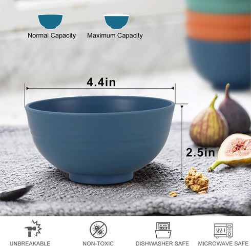 wheat straw small bowls 10oz set of 8 - Unbreakable Dessert Bowls for kids - Mini Bowls for Ice Cream,Snack and Fruits - Microwave & Dishwasher Sa...