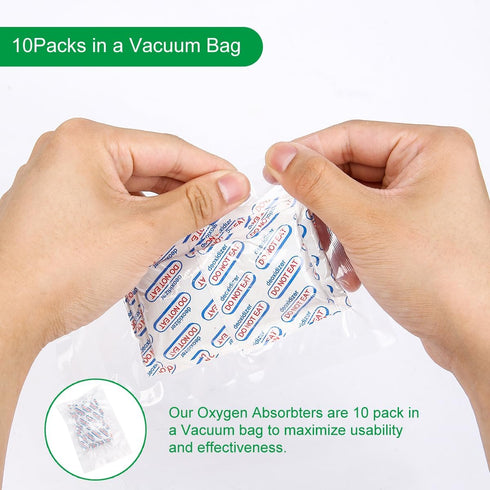 100cc Oxygen Absorbers for Food Storage - 110 Count (10x Packs of 11) - for Long Term Food Storage & Survival, Mylar Bags, Canning, Harvest Right ...