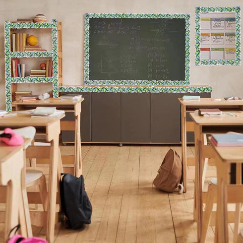 65 Feet Bulletin Board Borders Eucalyptus Border Trim Bulletin Board Classroom Border Trim Eucalyptus Themed Border Sticker for Photo Wall Desks B...