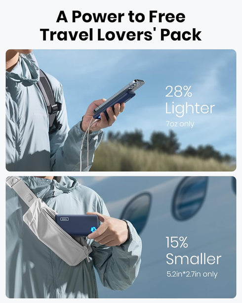 INIU Portable Charger, USB C Slimmest & Lightest Triple 3A High-Speed 10000mAh Power Bank, Flashlight Battery Pack Compatible with iPhone 15 14 13...