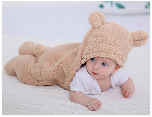XMWEALTHY Cute Newborn Baby Boys Girls Blankets Plush Swaddle Blankets Brown...