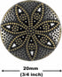 Bezelry 12 Pieces Marquise Petals Metal Shank Buttons 20mm (3/4 inch) (Antique Brass)...