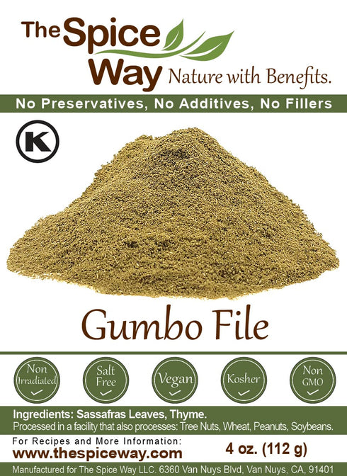 The Spice Way Gumbo File - (4 oz) Made with premium ground Sassafras tree leaves...