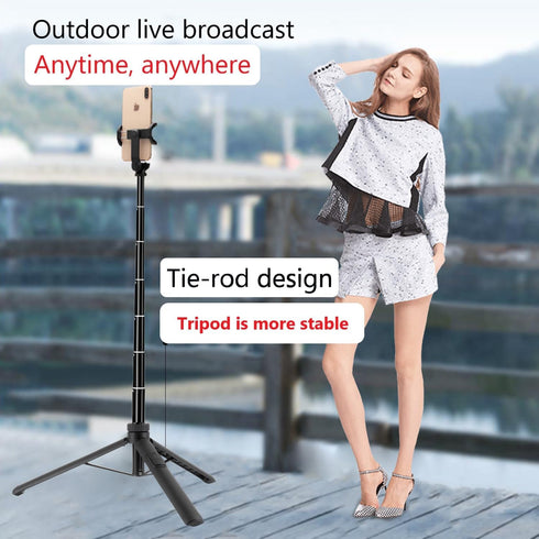 66" Selfie Stick Tripod for Cell Phone & Camera, All in 1 Expandable Phone Tripod with Remote Control and Rotate Phone Holder, Portable Tripod for...