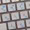 KOREAN APPLE KEYBOARD STICKER with BLUE LETTERING ON TRANSPARENT BACKGROUND...