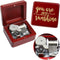 Sinzyo You are My Sunshine Music Box Solid Wood Laser Carving Vintage Gift Musical Boxs for Birthday Valentine's Day Christmas(Wine Red Wooden Box...