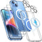 CANSHN Clear Magnetic for iPhone 13 Case and iPhone 14 Case, Compatible with Magsafe, with 2 x Screen Protector+ 2 x Camera Lens Protector, [Not-Y...