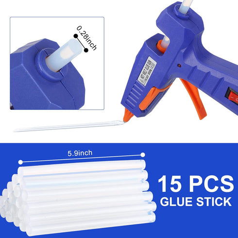 3 Pieces Glue Gun with 15 Glue Sticks, Hot Glue Sticks Mini Hot Glue Gun Kit Fast Preheating Craft Glue Guns for DIY Arts Home School Holiday Deco...