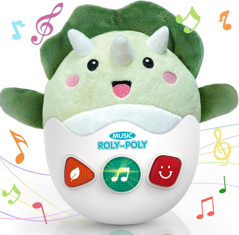 Baby Dinosaur Toys 0-3-6-12 Months, Musical Infant Toys with Light & Sounds, Soft Plush Stuffed Animal, Newborn Boys Girl 1st Birthday Shower Gift...