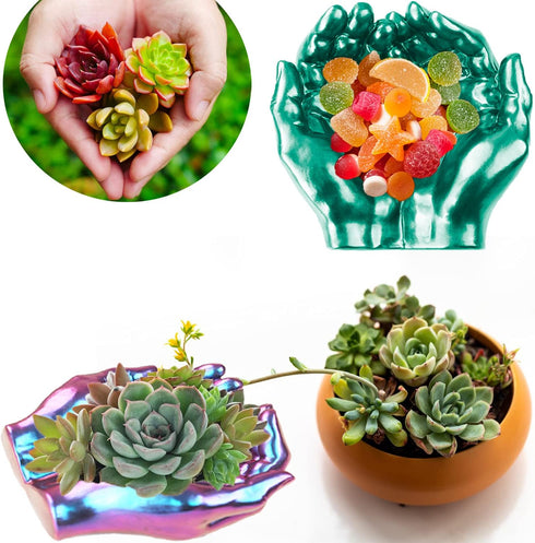 Actvty Hand Mold for Resin, Hand Shape Tray Silicone Mold for Epoxy Casting, DIY Jewelry Storage Dish, Candle Holder, Succulent Pot, Home Decor Cr...