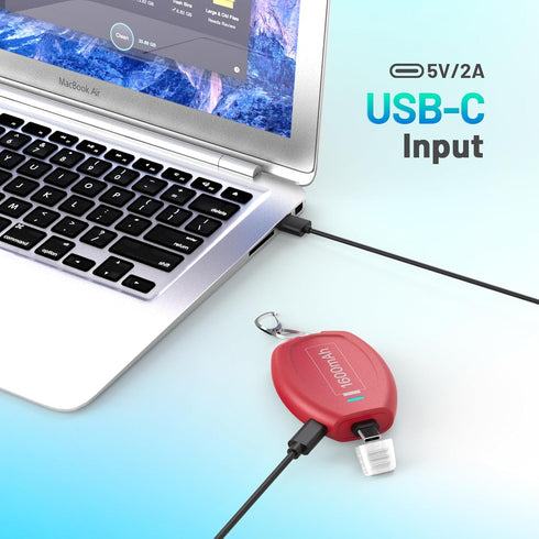 USB C Keychain Portable Charger Power Bank Compatible with iPhone 15/15 Plus/15 Pro/15 Pro Max, 1600mAh Mini Type-C Power Emergency Pod Ultra-Comp...
