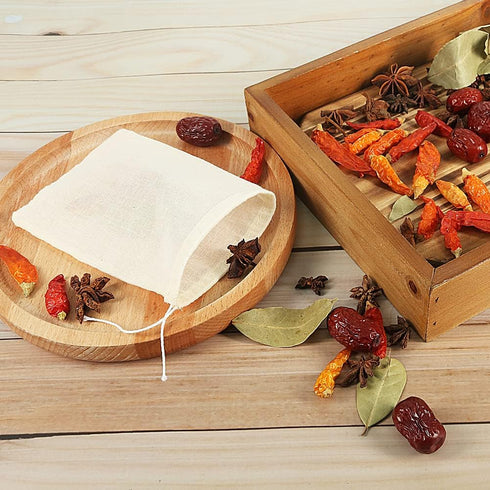 YQL Spice Bags for Cooking,30PCS 4x6 Inch Muslin Bags with Drawstring Tea Filter Bags Cheesecloth Bags for Straining Reusable Natural Cotton Sache...