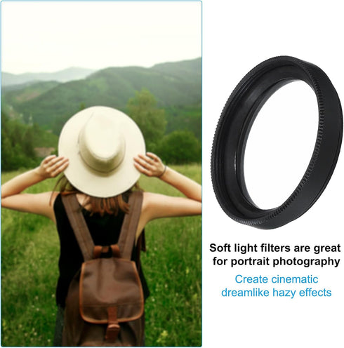 PATIKIL 52mm Diffusion Filter, Diffusion Camera Filter Black Pro Mist Filter Soft Focus Lens Filter Fog Effect for 52mm Camera Lens Photography Vi...