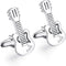 HONEY BEAR Guitar Cufflinks for Mens Steel Shirt Wedding Business Gift Silver...
