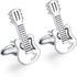 HONEY BEAR Guitar Cufflinks for Mens Steel Shirt Wedding Business Gift Silver...