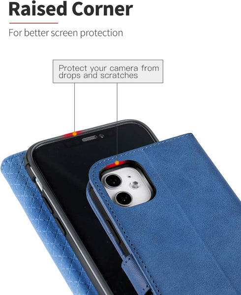 OCASE Compatible with iPhone 11 Wallet Case with Card Holder, PU Leather Flip Case with Kickstand and Magnetic Closure, TPU Shockproof Interior Pr...