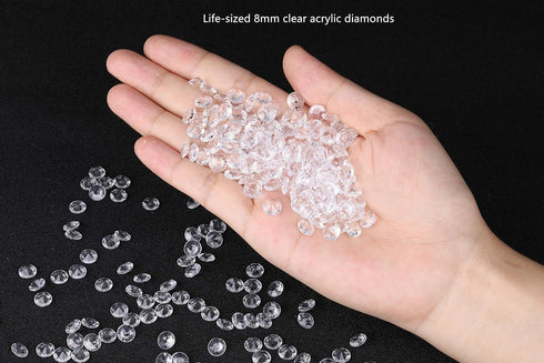 2000 pcs/Pack Wedding Table Scatter Confetti Crystals Acrylic Diamonds 8 mm Rhinestones for Wedding, Bridal Shower, Vase Beads Decorations (8mm, r...