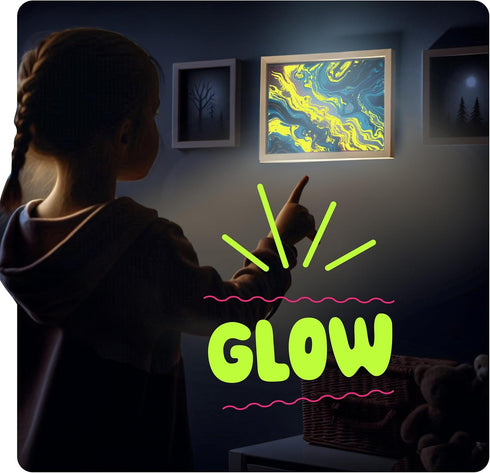 Glow in The Dark Marble Paint Kit for Kids - Water Marbling Painting Art Set for Boys & Girls Ages 6, 7, 8, 9, 10, 11, 12 Year Old - Kid Crafts Bi...