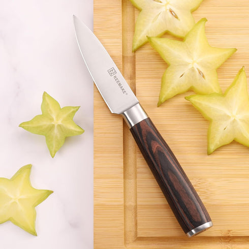 KEEMAKE Paring Knife 3.5 inch, Fruit Knife with German High Carbon Stainless Steel 1.4116 Small Knife, Pairing Knife with Pakkawood Handle Small K...