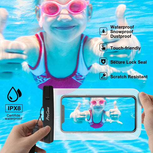 ProCase Universal Waterproof Pouch up to 7", Cellphone Dry Bag Underwater Case for iPhone 15 14 13 Pro Max 12 11 Xs XR 8 Plus Mini, Galaxy S23 S22...