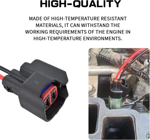 2 PCS EV6 EV14 Fuel Injector Connector, Fuel Injector Pigtail Connector Wiring Harness, Universal Automotive Accessories EV1 Fuel Injector Socket ...