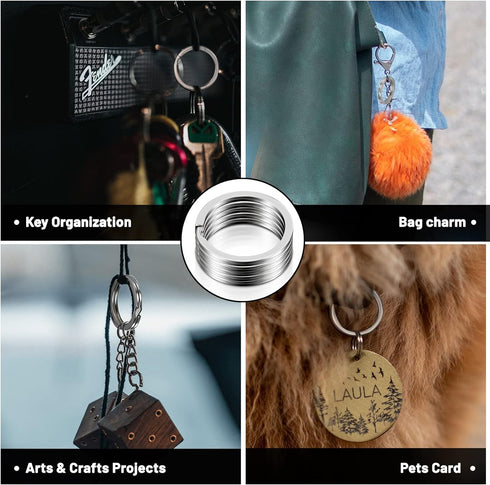 Flat Key Rings 1inch/25mm Metal Split Keyring for Keychain and Crafts Dog tag Rings for Collar (60PCS/Box)…...