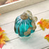 Glitzhome Hand Blown Crackle Glass Pumpkin Elegant Table Accent for Fall Harvest & Thanksgiving Decorating Turquoise 5.52 Inch...