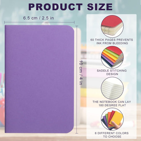 30 Pack Bulk Pocket Notebook 2.5" x 4" Mini Notebooks Small Wallet Notebooks Tiny Colored Purse Journals Lined Notepad for Kids Students...