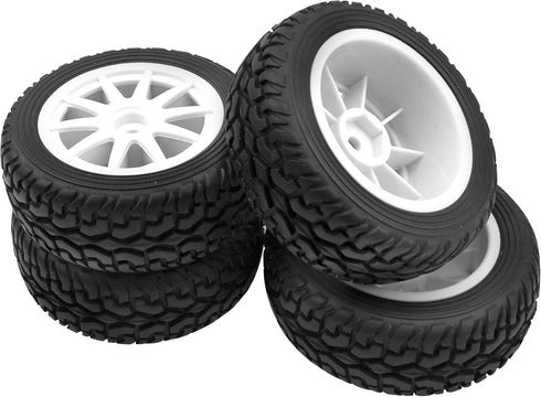 OD 75mm/2.95'' Rubber Tires & Plastic Wheel Rims 12mm Hex Compatible with Traxxas HSP Tamiya HPI Kyosho 1/10 On-Road Touring Racing Car,WLtoys 1/1...