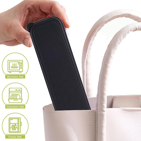 Reusable Travel Utensils Set with Case, 4 Sets Wheat Straw Portable Plastic Fork Spoons Knife Cutlery, Camping Eco-Friendly BPA Free Tableware for...